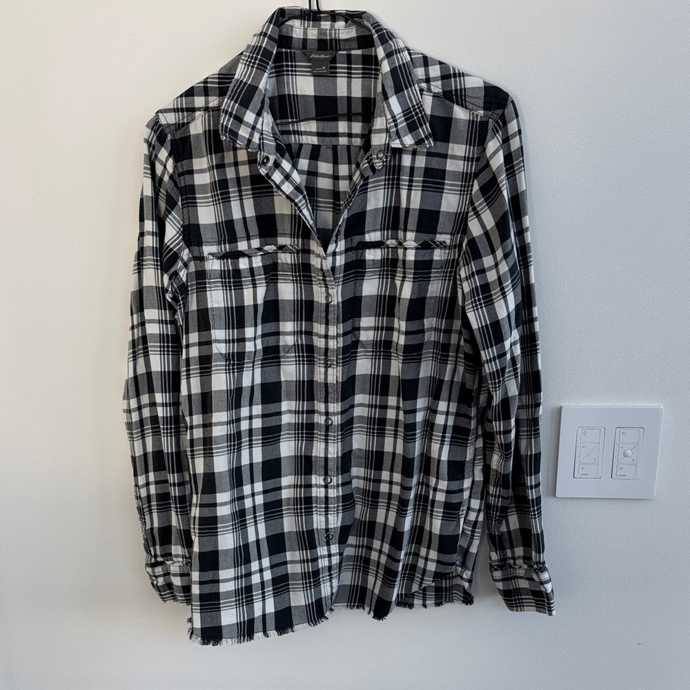 Eddie Bauer women’s Monochrome Plaid Shirt